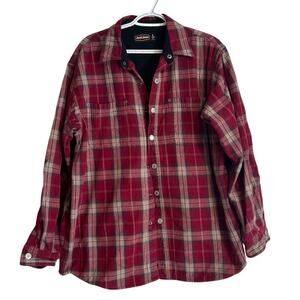 Jesse James Workwear Red Plaid Jacket Mens Sz Large Snap Button Gorpcore Utility